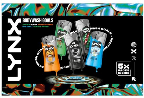 Lynx Bodywash Collection 5pk gift set collection for men Perfect for Birthdays, Christmas Birthday Holiday