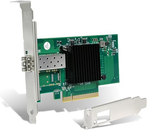 6COMGIGA Tarjeta de red SFP+ PCI-E de 10 Gb, con Intel 82599EN, puerto SFP+ único, adaptador de red convergente Ethernet para Intel X520-DA1, compatible con Windows Server/Windows, Linux, VMware