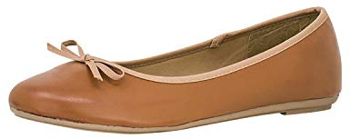 Fitters Footwear That fits dam ballerina Lina PU klassiska ballerina läderarmband enkel storlek (EU,), - Brandy - 43 EU