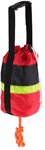 SM SunniMix Juego de Bolsas de Cuerda de Polipropileno de Rescate Flotante para Kayak de Rescate - 21 Metros Cuerda no Reflectante Rojo Negro