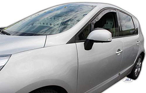 J&J AUTOMOTIVE | Windabweiser Passend Für Scenic 3, 2009-2016, Heko Regenabweiser, Getönt, Set 2-Teilig, Vorne, Aerodynamisch