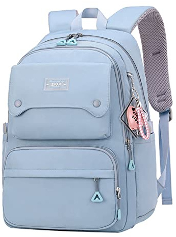 JiaYou Teen Girls Casual Backpack High Middle School Daypack Women Daily Travel Laptop Bag (1# Blue, 26 Liters)