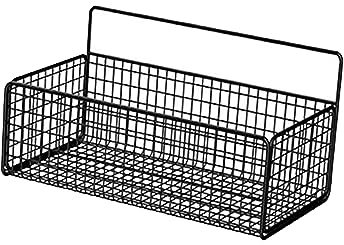 F Fityle Cestini sospesi a Parete, mensole sospese, Organizer da Parete in Metallo per Bagno, Cesto portaoggetti in Filo Metallico per Cucina, Bagno, Piano di, Nero