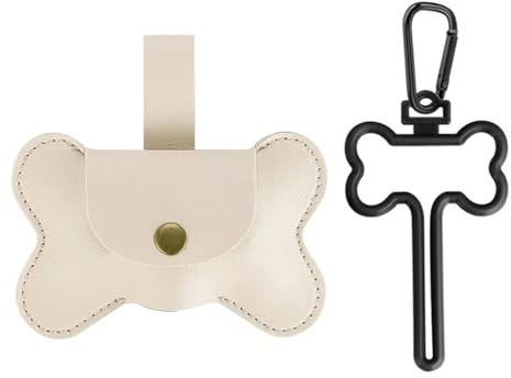 Dispensador de bolsas para excrementos de perros con clips manos libres, dispensador de bolsas de excrementos de perros, portátil con dispensador para pasear al perro (bolsas no incluidas)