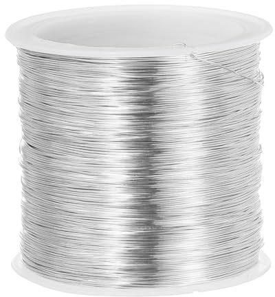 PATIKIL 28 Gauge/0.012 Pure Copper Jewelry Wire 328ft/100m Silver Tone | Jewelry Beading Wire,Soft Metal Plant Stem Ties,for Craft