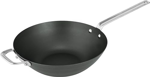 SCANPAN Black Iron Wokpfanne 30 cm | Premium Kohlenstoffstahl | Hohe Temperaturbeständigkeit | Multifunktionale Pfanne mit Ergonomischem Griff | Ofenfest | PFAS frei