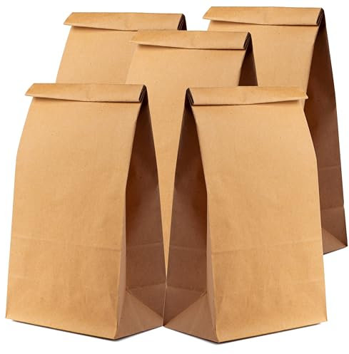 50x Stück Beutel 21x 14 cm - EXTRA STARK - braune Kraftpapiertüten Geschenktüten Kraftpapierbeutel als DIY Adventskalender - Ostern & Weihnachten - Tüten selber machen