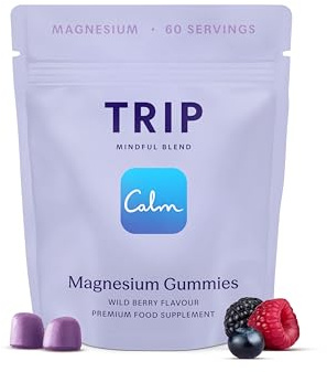TRIP Magnesium Gummies, Wild Berry, 5,400mg Magnesium Citrate per pack, 180mg x 60 Gummies, Highly Absorbable, Electrolyte Balance, Plant-Powered, Sugar-Free & 3rd Party Tested