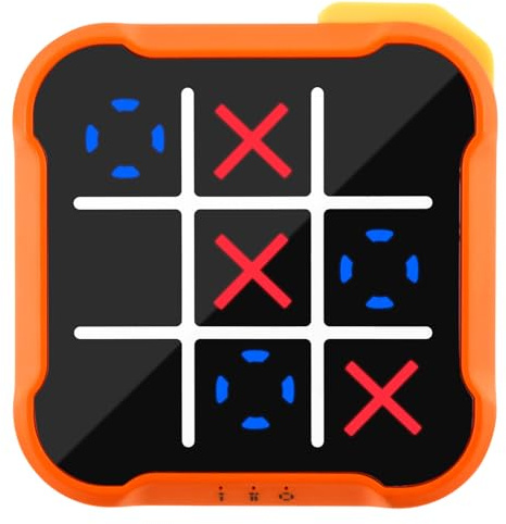 Fyeme Bolt Game Electronic Tic Toe Games Noughts And Crosses Game Travel Family Games for Educational and Memory Growth Education Toys for 3+ Year Old Boys Girls Adults (orange)