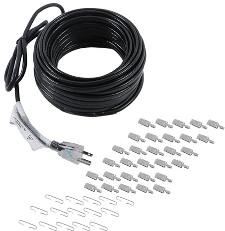 LiGuVCY Heating Cable for Metal And Plastic Gutters/Downspouts, Self-Regulating Roof Snow Deicing Heat Tape for Freeze Protection, for Melting Snow on Roofs (50FT)
