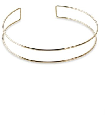 MAJALE - Girocollo rigido dorato | Choker d'oro | Girocollo dorato da donna | Choker Double Ring | Collana rigida regolabile doppia | gioielli da donna