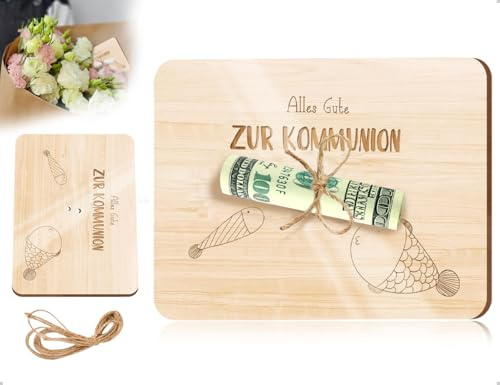 Emezddo Tarjetas De ComunióN, Tarjeta De ComunióN De Madera Con Cuerda De CáñAmo. Ideal Para Reuniones Grupales Y Celebraciones De Aniversario