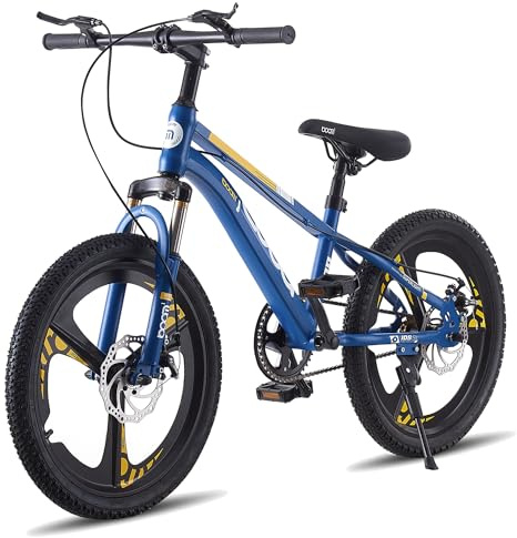 LSLIFE Kids Mountain Bike for Boys Girls 18 20 22 24 Inch Kids Bicycle for 6-16 Years Old Boys Girls with Shock Absorber Dual Disc Brake (Blue, 24 Inch)