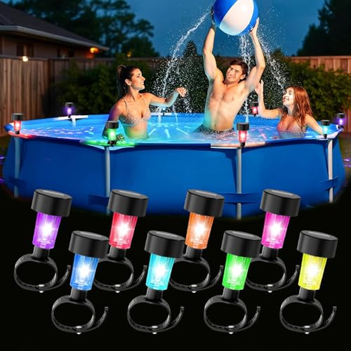 Hojalis 8 Piezas Luces Solares Para Estanque, Iluminación Solar Para Estanque, Luz Solar Para Piscina, Iluminación Led Para Estanque, IP44 Wasserdicht, Para Estanques, Piscinas, Jardines, Acuarios