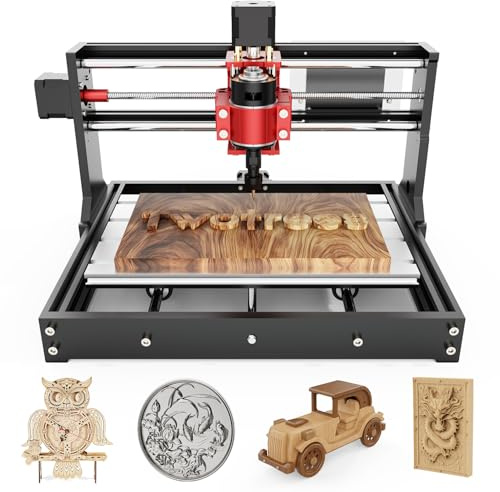 TTC3018 Pro CNC Router Machine,Desktop CNC Engraving Machine Upgraded 3-Axis Engraving All-Metal Milling Machine for Wood Acrylic MDF Nylon,300mmX180mmX40mm Working Area