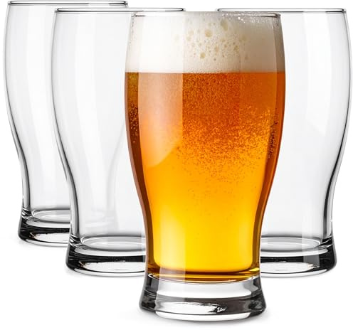 Glasmark KROSNO 1992 Juego de 4 Vasos de Cerveza 330 ml - Vasos Clásicos para Pils y Lager - Aptos para Lavavajillas - Hostelería y Hogar
