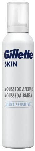Gillette Mousse da Barba da Uomo Skin Ultra Sensitive con Burro di Karité e Vitamina E, 240 ml