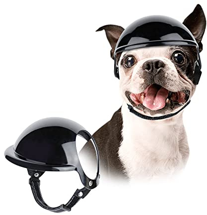 NAMSAN Casque de Chien Protection de la Tête Casque pour Animaux de Compagnie avec Trou d'oreille Tenue de Moto pour la Randonnée, Le Cyclisme, la Conduite