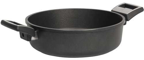 SKK kleiner Aluguss Schmortopf Ø 24 cm - induktionsgeeignet - hohe Antihaft Kasserolle beschichteter Bräter - Made in Germany