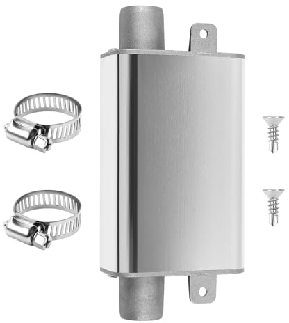 MaxEarn 24mm Abgasschlauch Schalldämpfer, Silber Edelstahl Standheizung Auspuff Schalldämpfer, Universeller Parkheizung Abgasschalldämpfer für Auto Auspuffanlagen Diesel Heizung