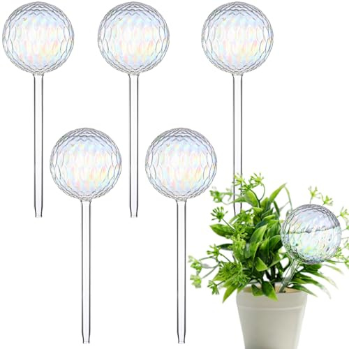 Haiabei Lot de 6 grandes boules d'arrosage en verre colorées pour plantes - Système d'arrosage automatique