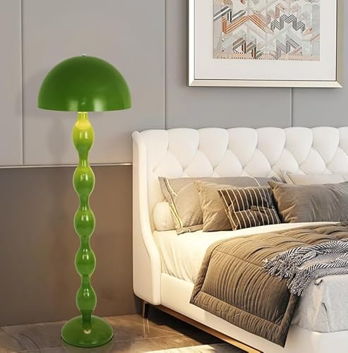 Kariosid Mushroom Floor Lamp,59in Modern Cream Style Led Standing Lamp,Green Minimalist Floor Lamp for Living Room,Bedroom,Office,Dining Room,Children's Room(Bulb not Included)