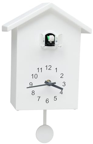 Loohacp Modern Cuckoo Clock Bird Wall Clock House Quartz Decor White Intelligent Gift, Home DIY Decoration Office Accessories 20x25cm /7.87x9.84