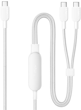 Anker USB C auf USB C Kabel, 140W Max 2-in-1 USB C Kabel 1,8m, für iPhone 16/16 Pro/16 Pro Max/16 Plus/15 Serie, Galaxy S24/S23, MacBook Air/Pro, Lenovo, HP, iPad, und mehr (USB 2.0, Flecht-Design)