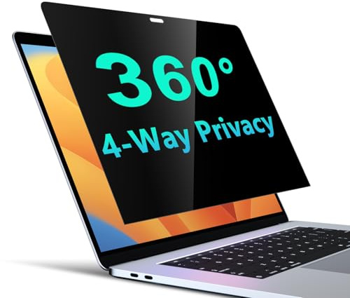PYS Filtre de Confidentialité pour Macbook Pro 13 Pouces (2016-2022, M1, M2) - Filtre Anti-Espion 360°, Protecteur Antireflet Mat, Film Résistant Aux Rayures