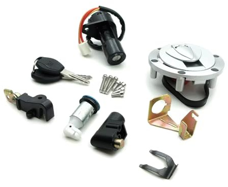 Bloqueo Encendido Motocicletas Kit Para Keeway Para RKS 125 150 200 Cerraduras Interruptor Encendido Motocicleta Tapa Tanque Combustible 6 Orificios Para Cerradura Llave Asiento Llave Contacto Moto(Fu