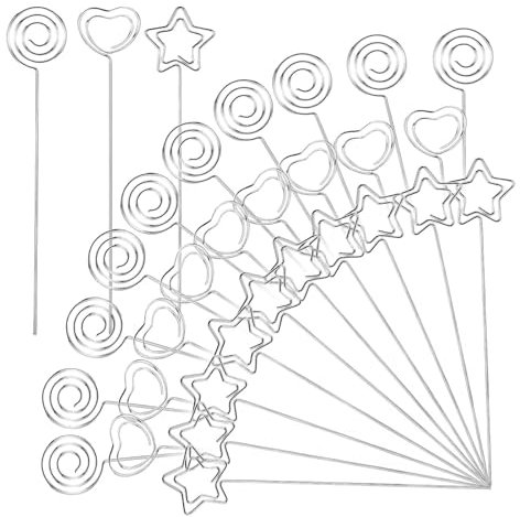 30 soportes de metal para tarjetas de mesa, 3 formas plateadas, soporte para tarjetas de menú de 4,7 pulgadas, soporte para fotos con pinzas, clip para marcar fotos de mesa para regalos, bodas,