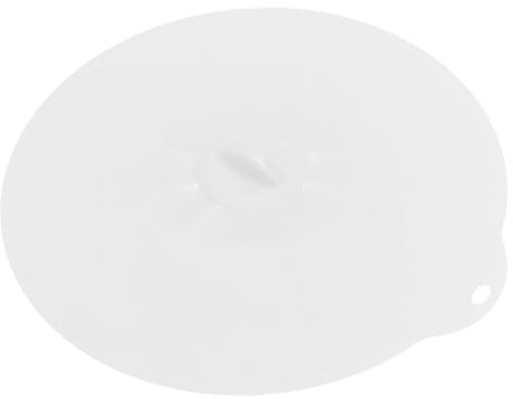Toyvian Coperchio in Silicone Alimentare Extra Large Tappo per Ciotole e Pentole con Chiusura Ventosa Adatto per Microonde e Lavastoviglie Semi-trasparente Bianco Conservazione per Cucina