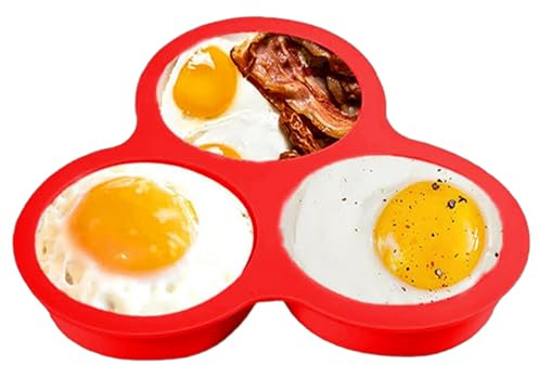 Molde de silicona para 6 tazas, moldes de huevos para freír aire, moldes antiadherentes para hornear magdalenas, molde redondo de silicona de grado alimenticio para pasteles, hamburguesas, molde