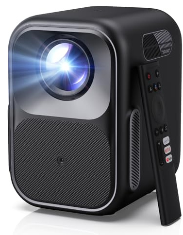 WEMAX Proyector Google TV con Netflix Oficial, 1080P Nativo (Soporte 4K), 300 ISO Lúmenes, Motor Óptico Sellado Anti-Polvo, Enfoque y Keystone Automático, HDR10, Dolby Audio, WiFi 5G/BT, Cine en Casa