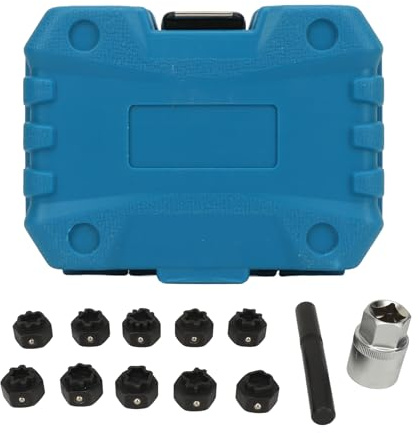 Zohisin Kit di chiavi per dadi di bloccaggio ruote da 12 pezzi Kit di chiavi per dadi di bloccaggio antiruggine antifurto per installazione di dadi per rimozione per