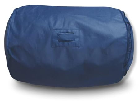 Hoesh UK Navy Double Duvet Storage Bag - Breathable Cotton Under Bed Blanket, Comforter & Quilt Holder Organizer - Zippered Underbed Duvet Holder for Bedding