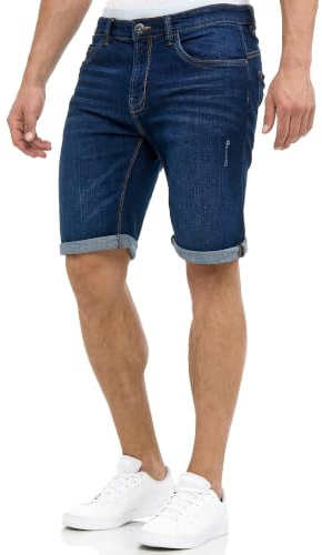 Indicode Hommes Caden Jeans Shorts | Pantalon Court en Jean à 5 Poches