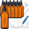 HandsUnity 100ml-12pcs Flacon Pipette Petit - Bouteilles en Verre de Pharmacie Marron Comprenant 17 Accessoires