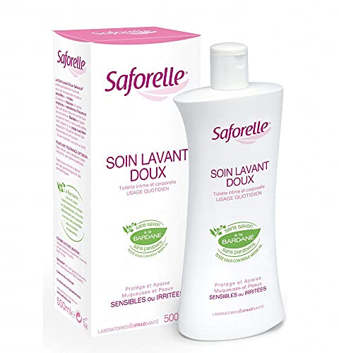 Soin Lavant Doux Saforelle - Hygiène intime et corporelle : Protège et Apaise les peaux sensibles ou irritées - Flacon de 500ml + ECOrecharge 400ml
