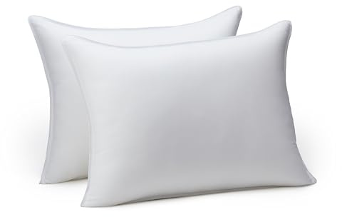Amazon Basics Lot de 2 oreillers de lit alternatifs en Duvet, densité Moyenne, Standard