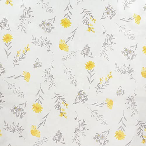 Oryx 5544065 rektangulär vaxduk med gul blomma vattentät, fläckfri, PVC, 140 cm x 20 m skärrulle för inomhus och utomhus