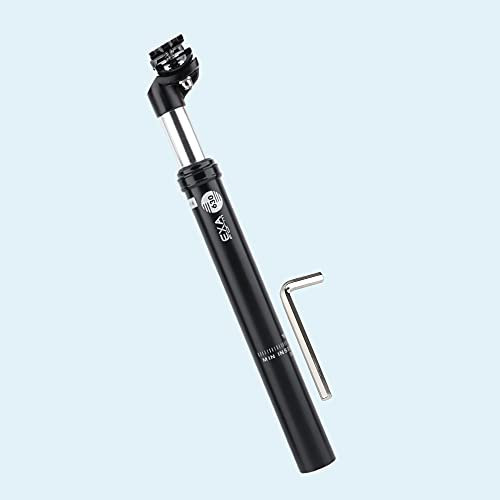 Newgoal Spring Federsattelstütze mit 27,2/30,9 oder 31,6 mm Durchmesser/Aufhängung Aluminium Sattelstütze, 350mm Länge/Fahrrad Sattelstütze gefedert für E-Bike, MTB, Trekking Citybike(Schwarz 31,6)