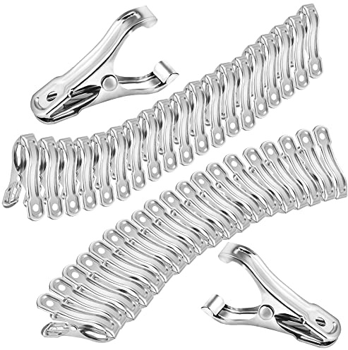 Samhopo 40 PCS Garden Clips, Greenhouse Clamps Made of Stainless Steel, Greenhouse Clips for Netting, Have a Strong Grip to Hold Down the Shade Cloth or Plant Cover on Garden Hoops