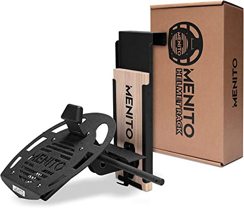 MENITO Premium Helmet Rack | Helmtrockner | Motorrad Garderobe | Wandhalterung für Motorradbekleidung