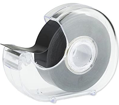 TimeTex Magnet-Streifen-Abroller - selbstklebend - 19 mm x 8 m - Magnetband im praktischen Spender - Magnetklebeband - 93287 - Magnetplättchen