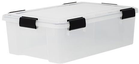 Iris Ohyama Luftdichte Kunststoff-Aufbewahrungsboxen mit Deckels, 30L, 1 Stück, Transparent, Hermetischer wasserdichter Verschluss, Robuste Schnappverschlüsse, Stapelbar, Staubschutz, BPA-frei, AT-LS