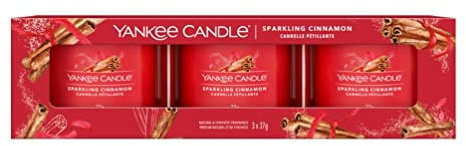 Yankee Candle Sparkling Cinnamon 3 Filled Votive Candle Gift Set