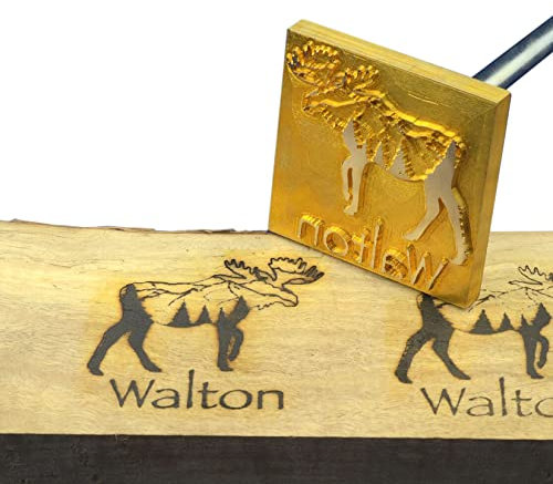 AIMOADO Individuelles Branding-Eisen für Holz, personalisierter Branding-Eisen-Wärmestempel für Holzarbeiter, einschließlich Griff (2.5x2.5cm)