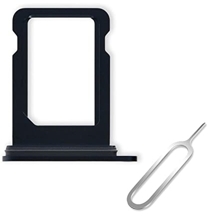 Cemobile Tiroir de remplacement pour carte SIM pour iPhone 13 Mini 5,4 (version SIM unique) avec joint d'étanchéité en caoutchouc étanche + tiroir de carte SIM broche d'éjection ouverte (minuit)