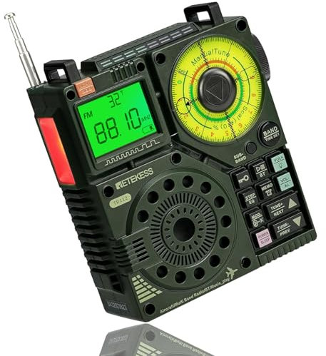 Retekess TR112 Tragbares Shortwave Radio,FM VHF MW SW WB AIR Band Radio,Unterstützung App Intelligent Remote, MP3/TF,Bass Stereo SOS Alarm,Anwendbar für Radios Enthusiasten
